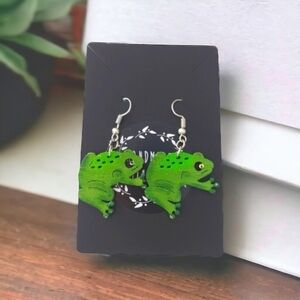 Unique Handmade Toad Earrings